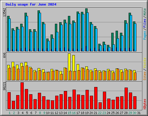 Daily usage for June 2024